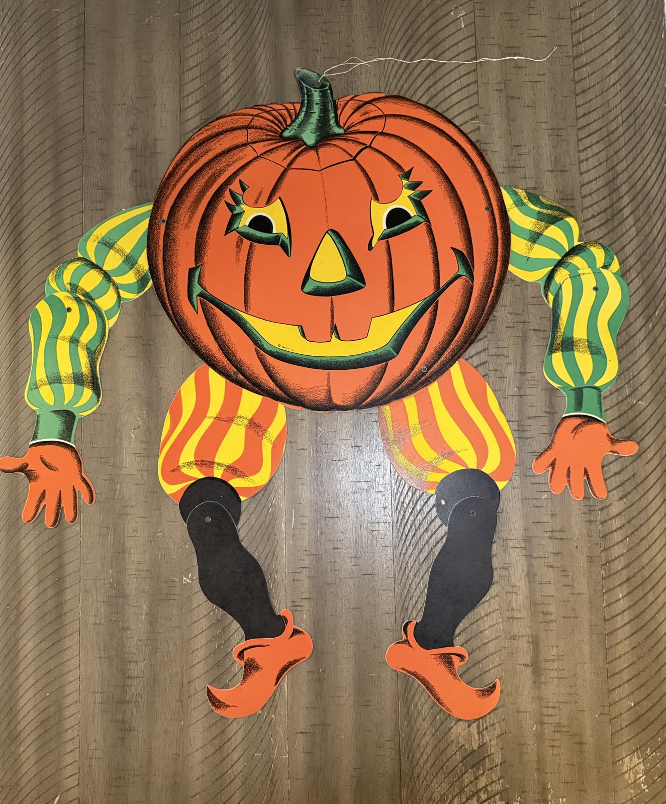 Vintage Beistle Jointed Pumpkin Goblin